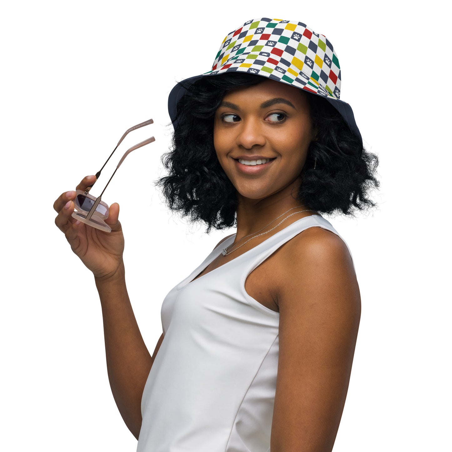 Pawprints of happiness reversible bucket hat