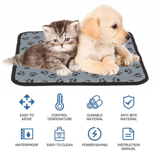 Pet Dog Cat Electric Heating Pad Winter Warm Carpet for Animals Temperature Adjusted Waterproof Warming Mat Carpet Heated Pads