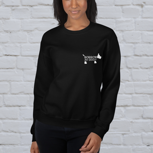 Black BorrowMyDoggy basic unisex sweatshirt