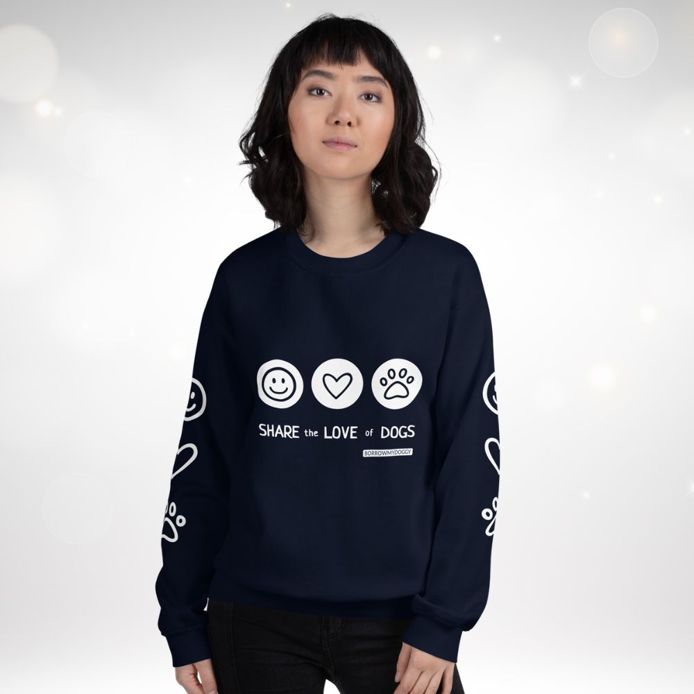 Black Share the love icons unisex sweatshirt