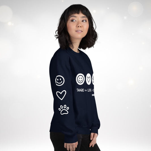 Black Share the love icons unisex sweatshirt