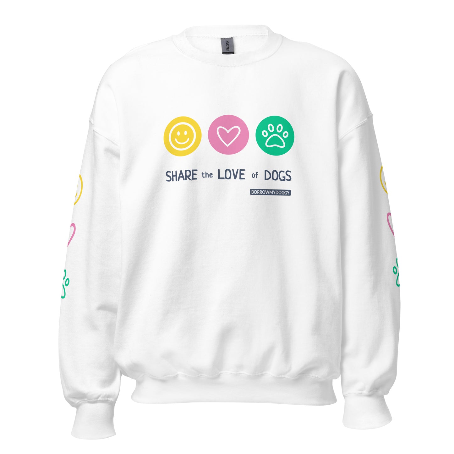 "Share the Love" Unisex Sweatshirt (white multi)