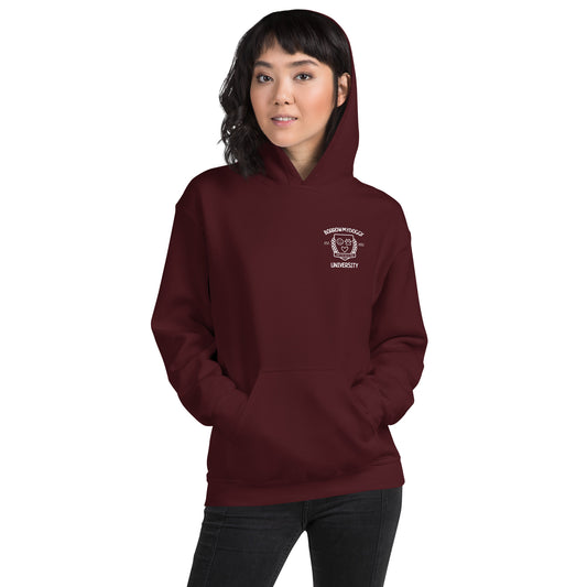 Maroon BorrowMyDoggy university unisex hoodie