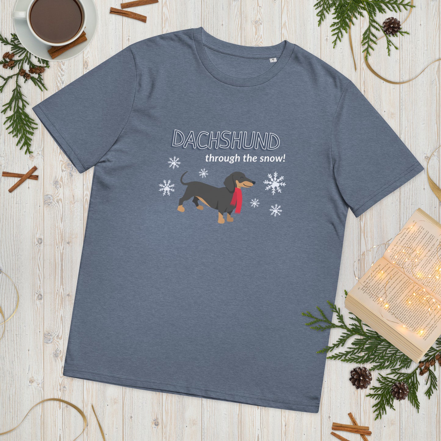 Dachshund through the snow unisex tee