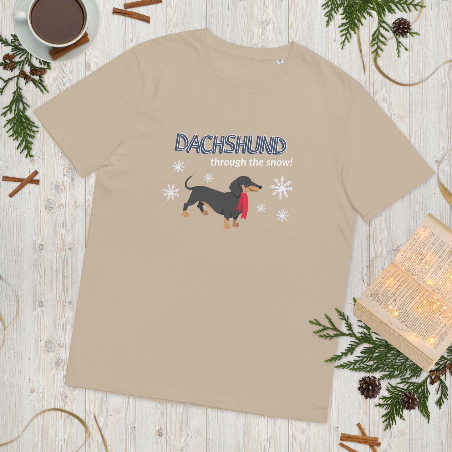 Dachshund through the snow unisex tee