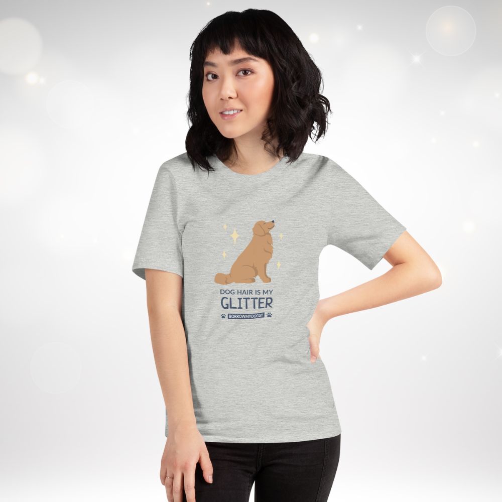 "Dog hair is my glitter" unisex tee