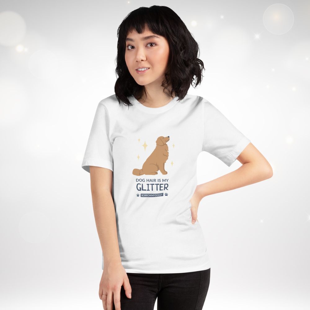 "Dog hair is my glitter" unisex tee