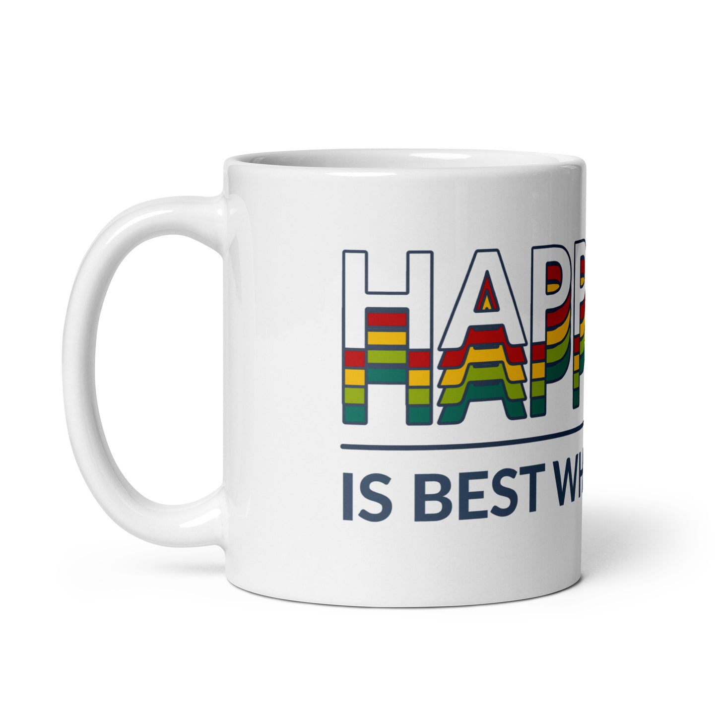 Happiness Shared White Glossy Mug