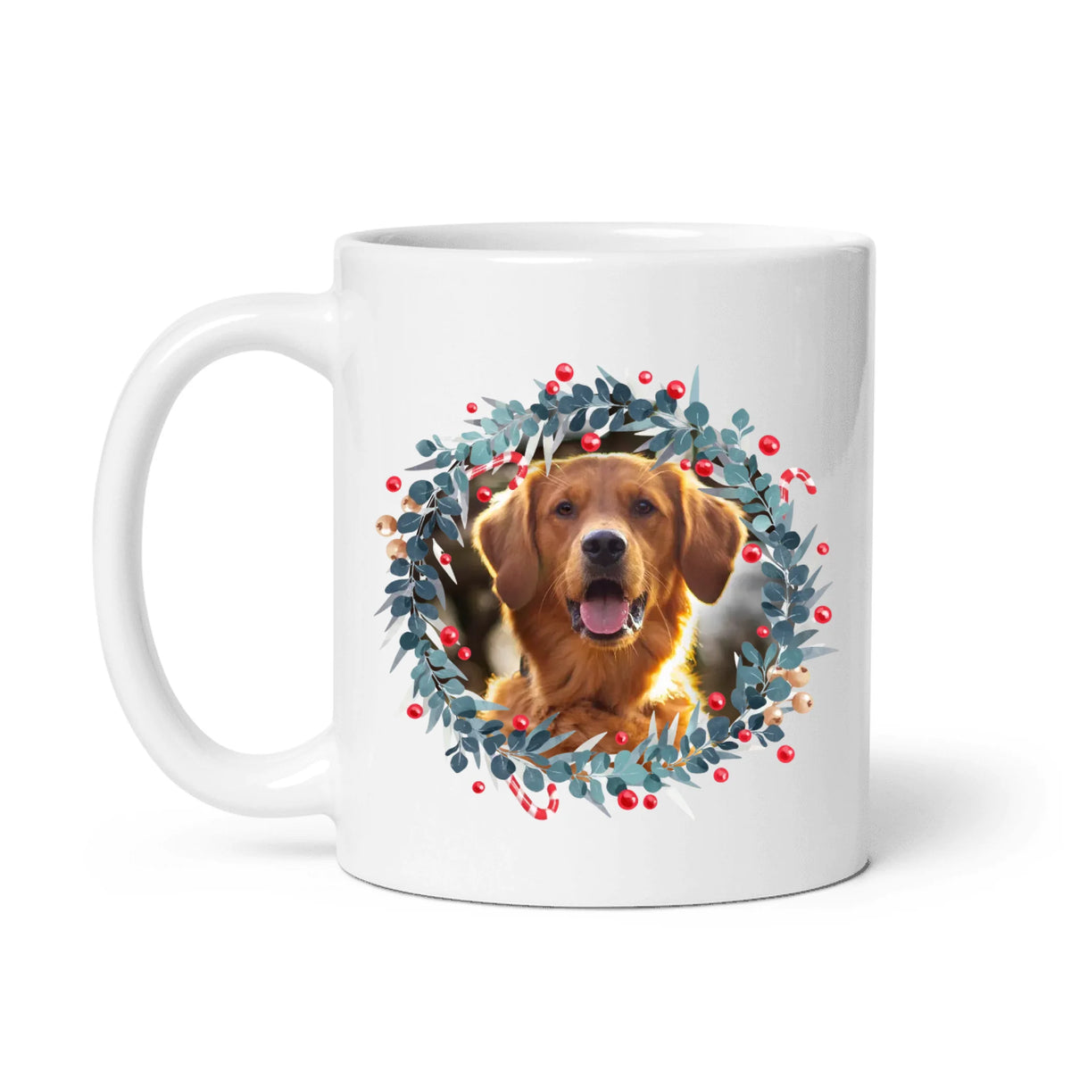 Christmas Floral Frames - Personalised Image & Pick Your Quote Mug