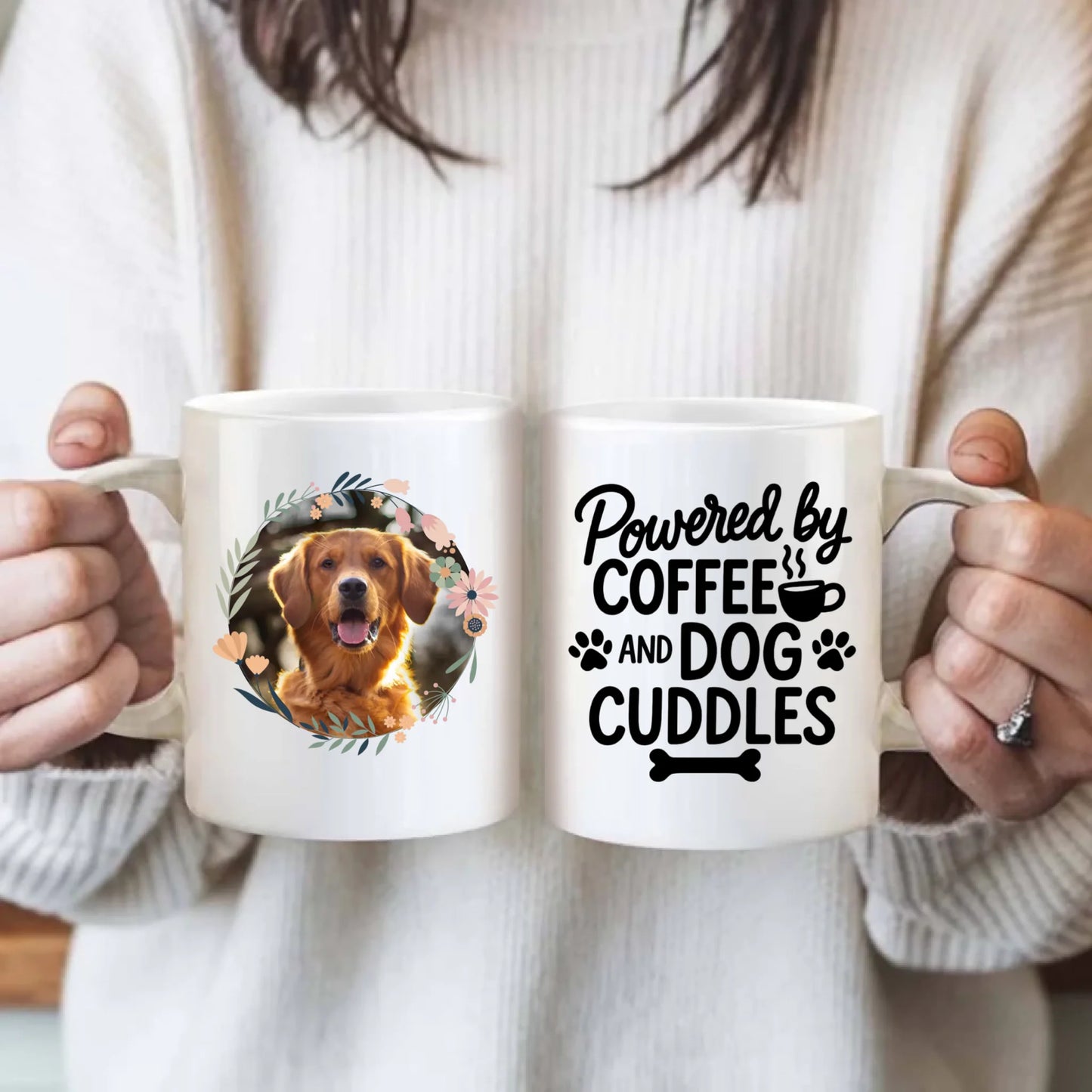 Floral Frames - Personalised Image & Pick Your Quote Mug