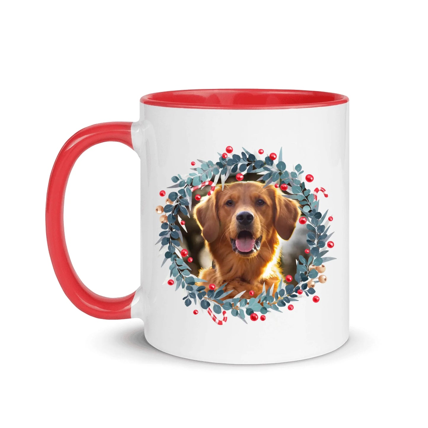 Christmas Floral Frames - Personalised Image & Pick Your Quote Mug