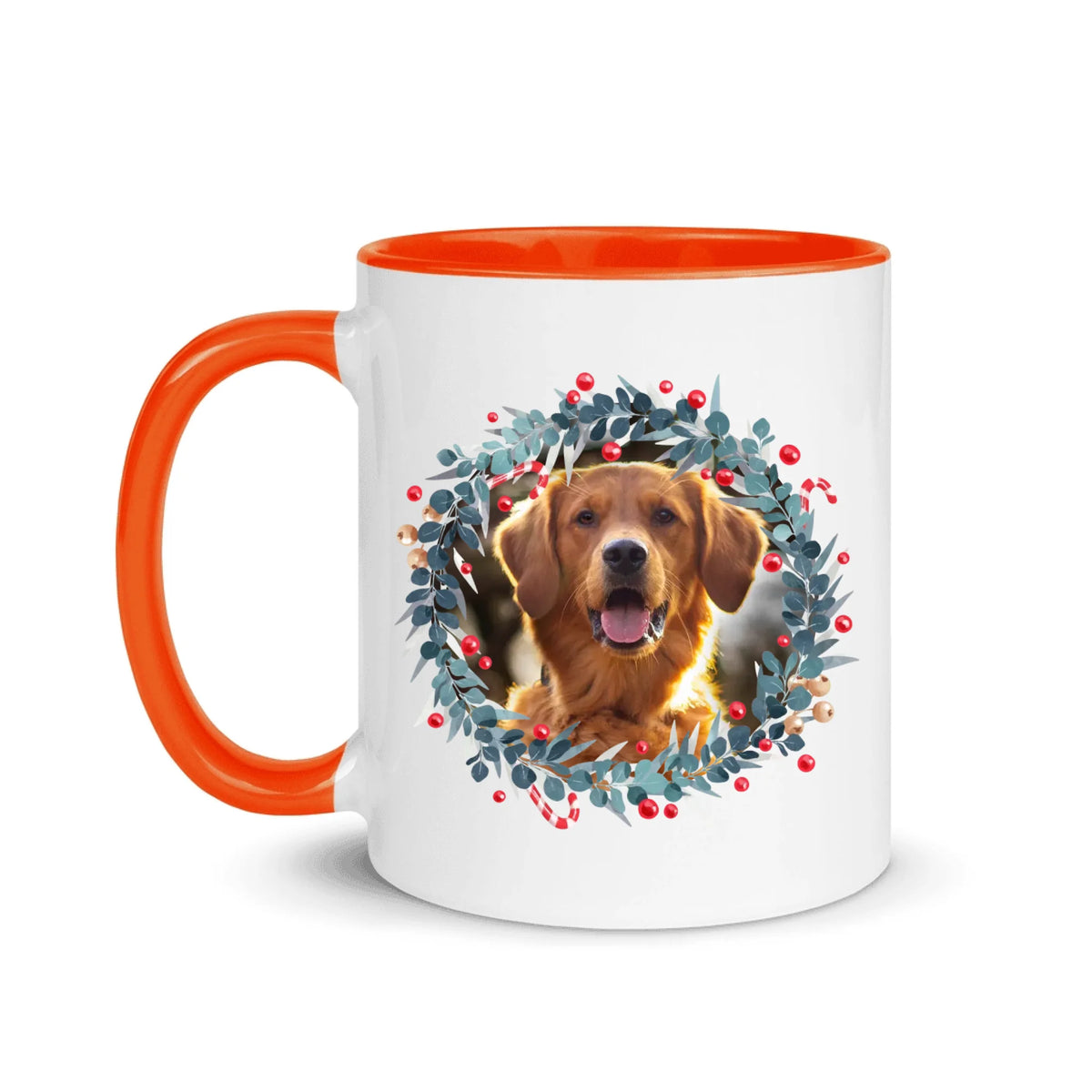 Christmas Floral Frames - Personalised Image & Pick Your Quote Mug