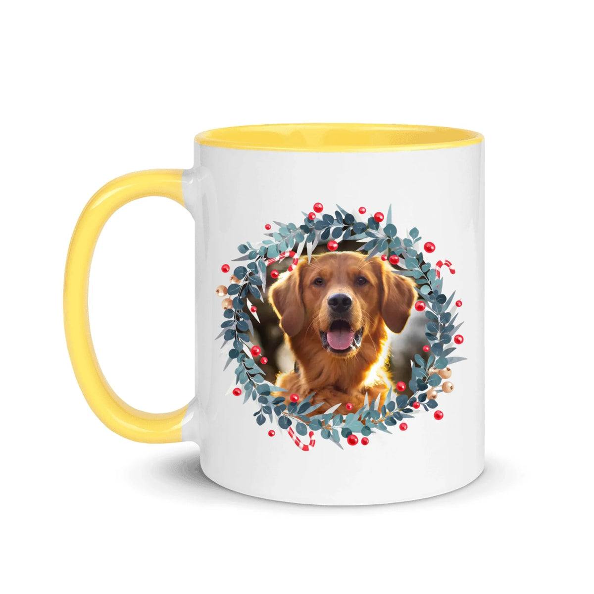 Christmas Floral Frames - Personalised Image & Pick Your Quote Mug