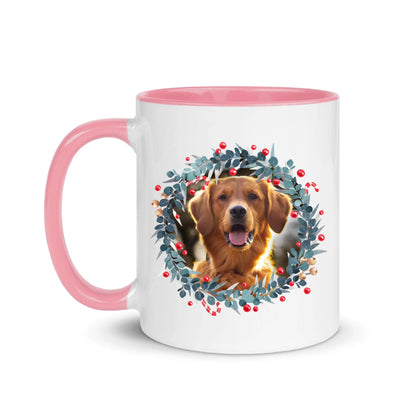 Christmas Floral Frames - Personalised Image & Pick Your Quote Mug