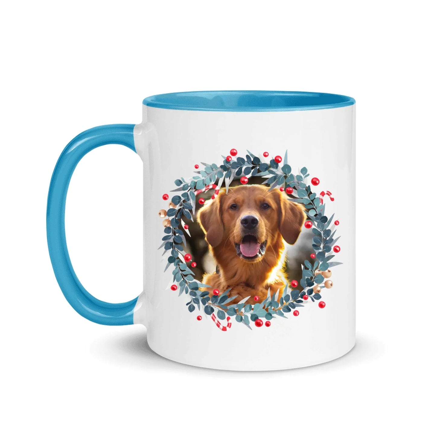 Christmas Floral Frames - Personalised Image & Pick Your Quote Mug