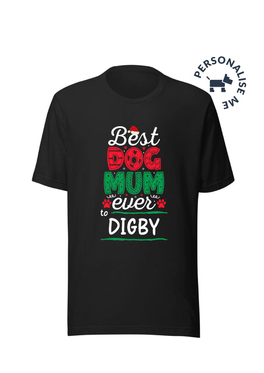 Dog Mom Christmas Tee - Personalised