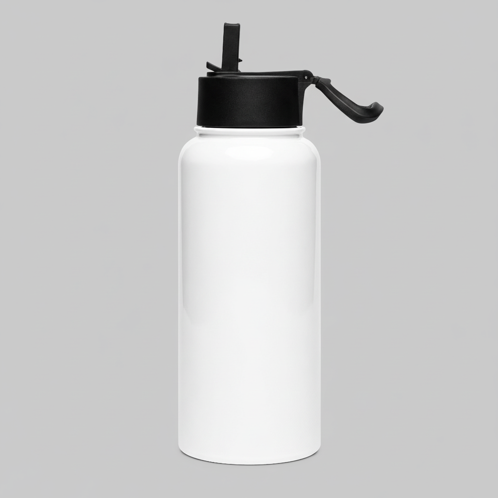 Stainless Steel Water Bottle with Straw Lid - Personalised