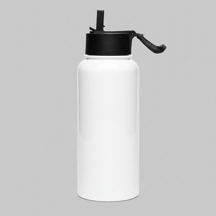 Stainless Steel Water Bottle with Straw Lid - Personalised