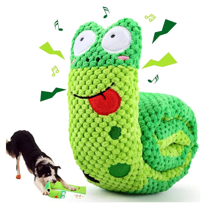 Interactive Plush Dog Puzzle Feeder Toy-0