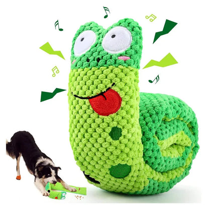 Interactive Plush Dog Puzzle Feeder Toy-0