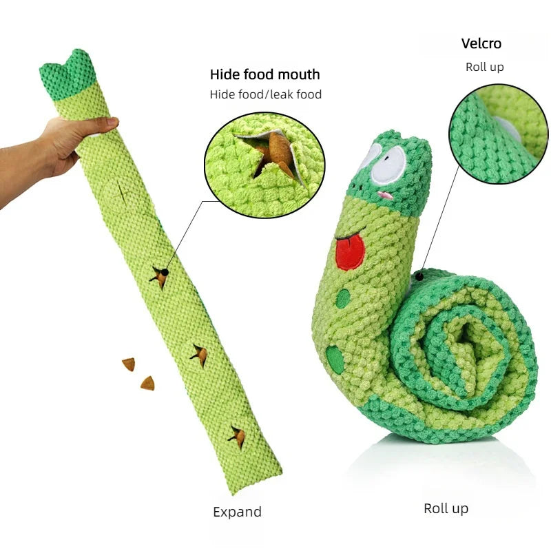 Interactive Plush Dog Puzzle Feeder Toy-1