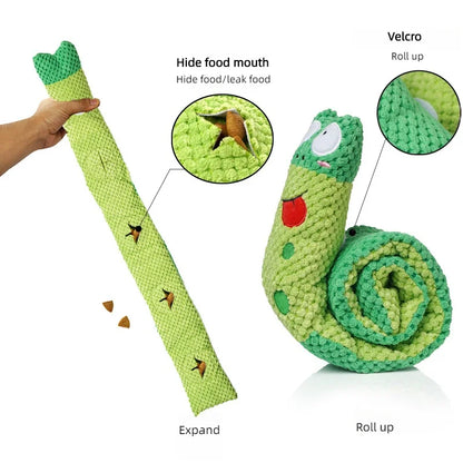 Interactive Plush Dog Puzzle Feeder Toy-1