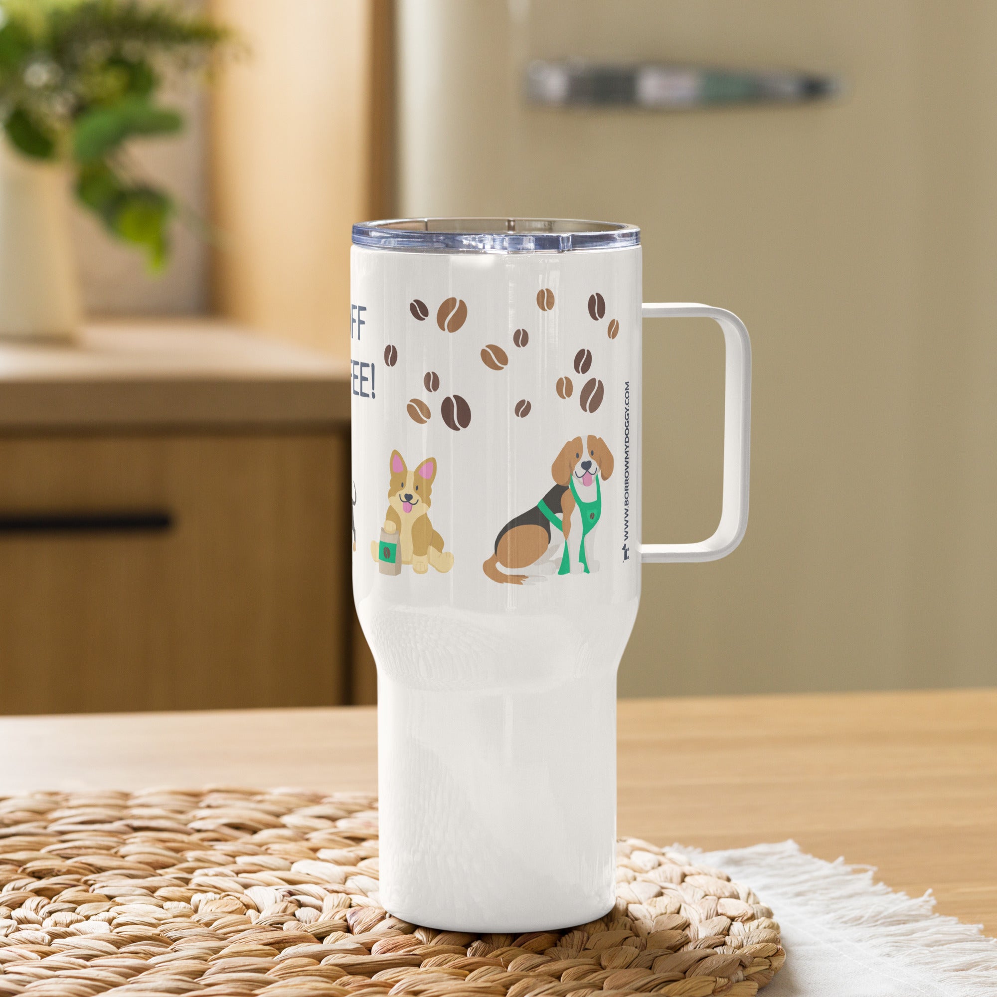 “Paws Off” Travel Mug with Handle