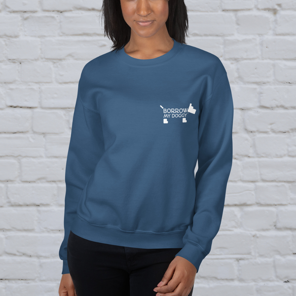 Blue BorrowMyDoggy basic unisex sweatshirt