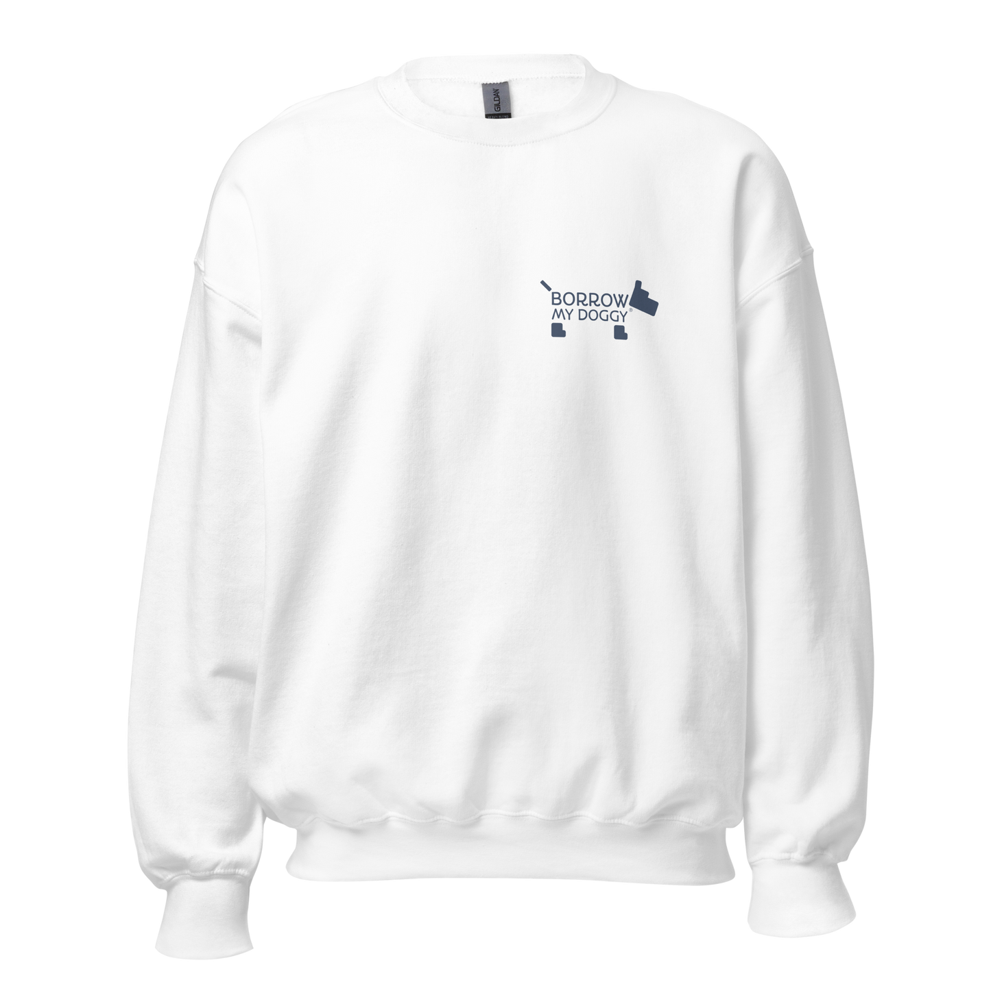 BorrowMyDoggy White Unisex Sweatshirt