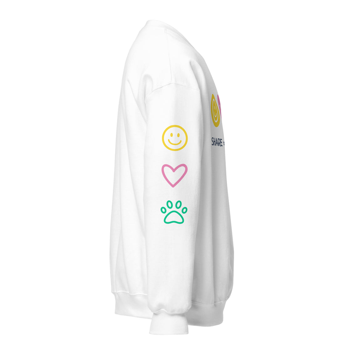 "Share the Love" Unisex Sweatshirt (white multi)