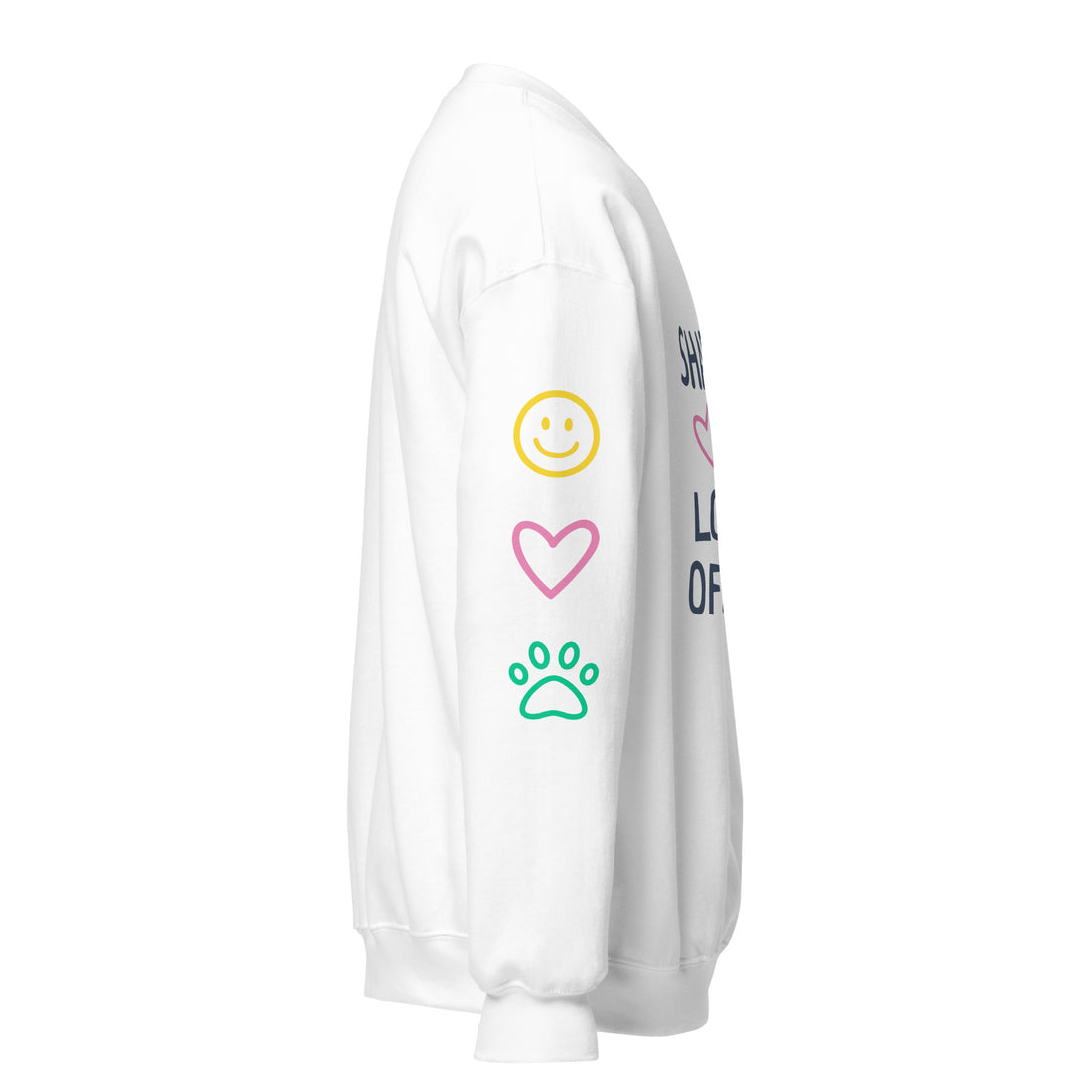 "Share the Love" Unisex Slogan Sweatshirt (white multi)