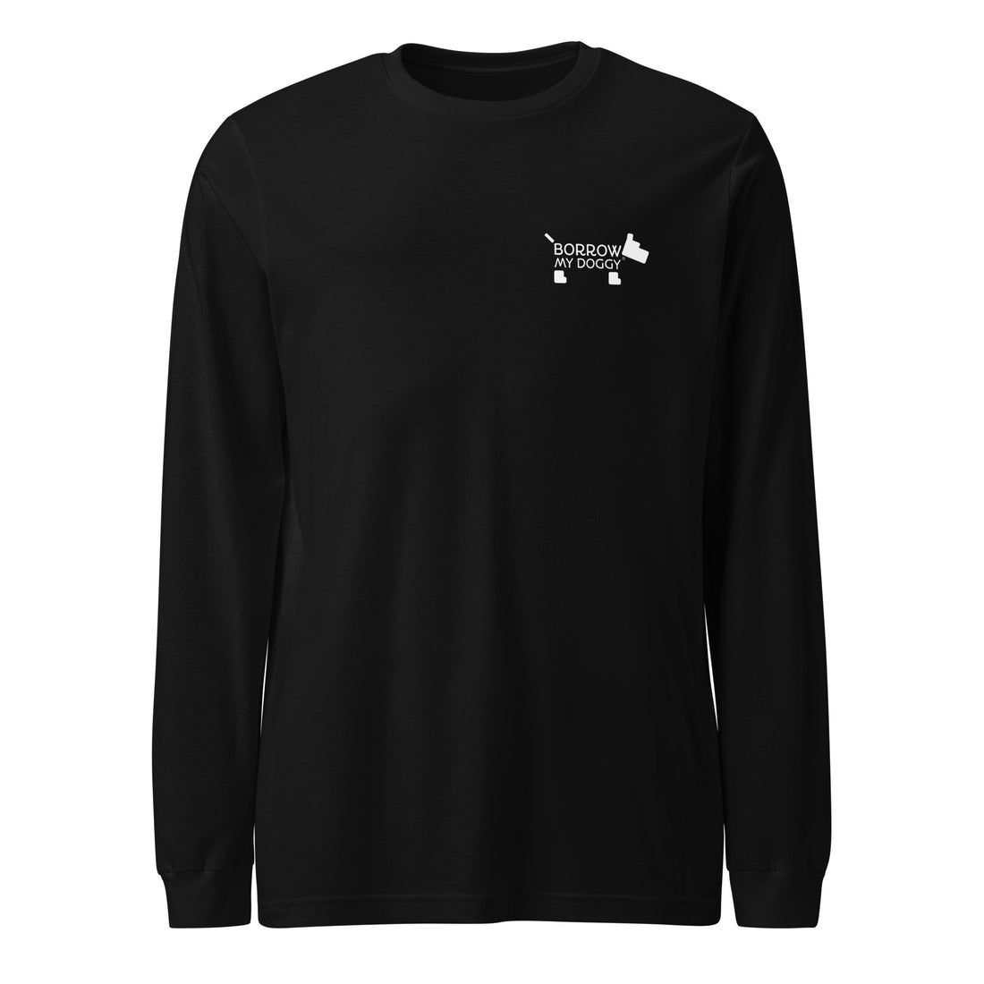 "BorrowMyDoggy Small Logo" Unisex Long Sleeve Tee (Darks)
