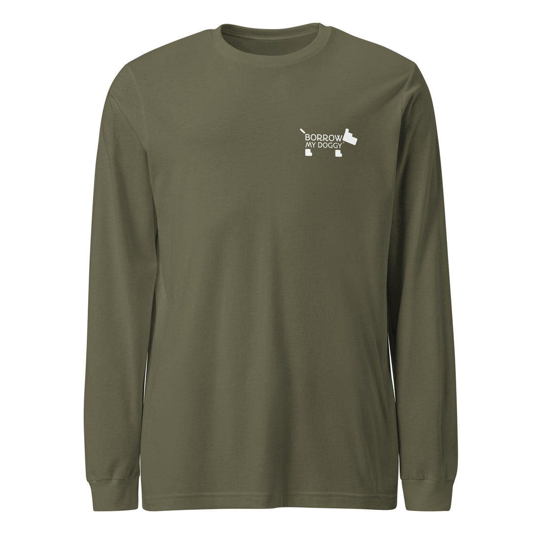 "BorrowMyDoggy Small Logo" Unisex Long Sleeve Tee (Darks)
