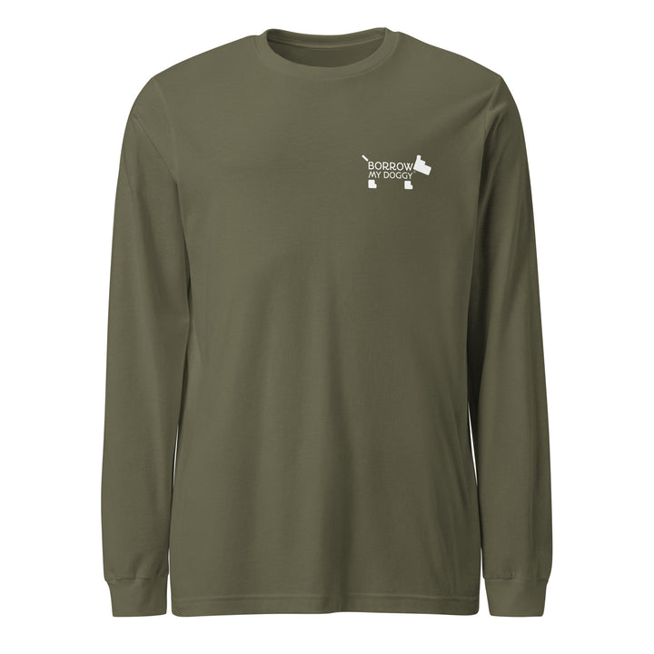 "BorrowMyDoggy Small Logo" Unisex Long Sleeve Tee