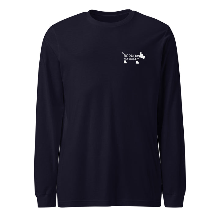 "BorrowMyDoggy Small Logo" Unisex Long Sleeve Tee