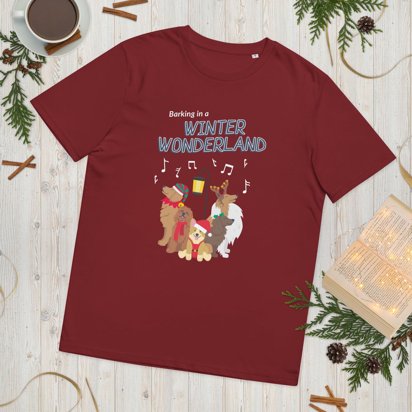 Barking in a winter wonderland unisex tee