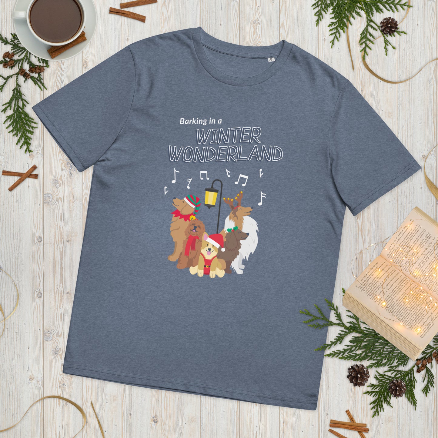 Barking in a winter wonderland unisex tee