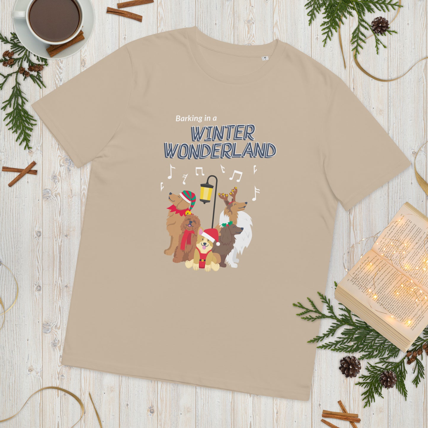 Barking in a winter wonderland unisex tee