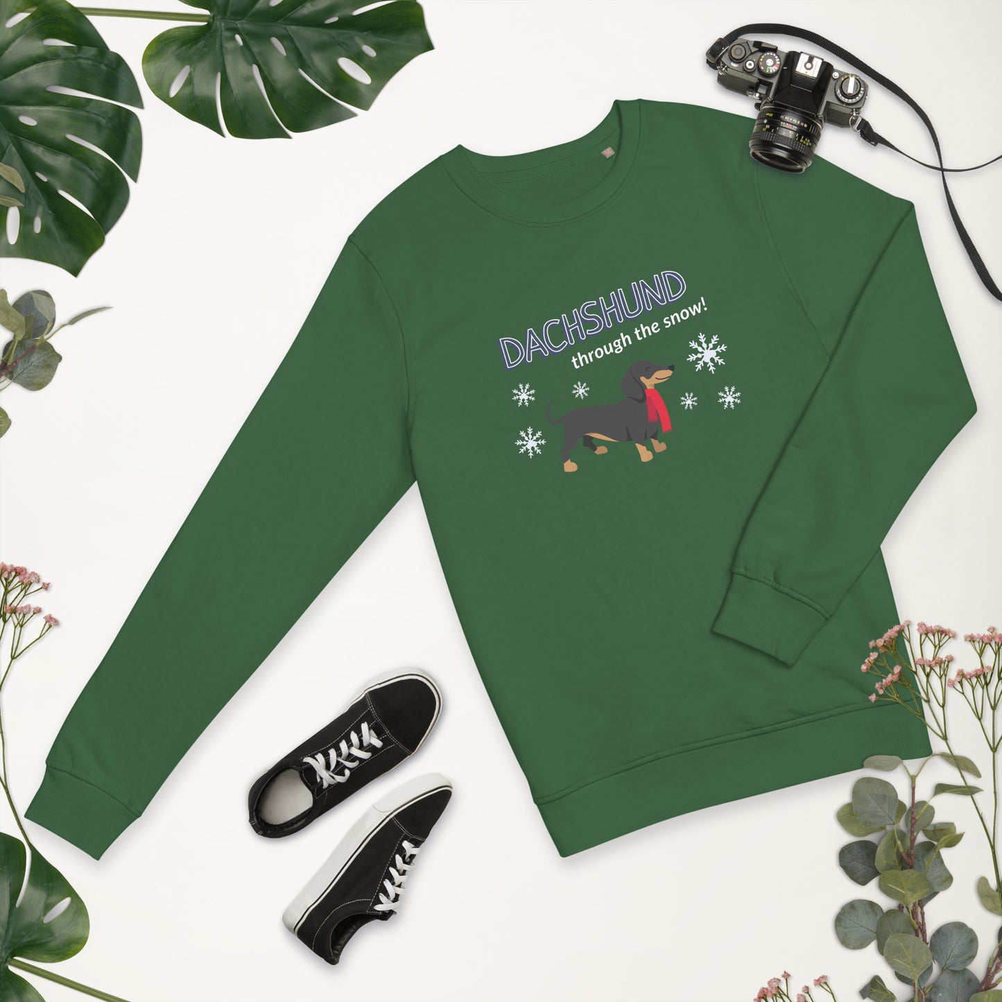 Dachshund through the snow unisex sweatshirt