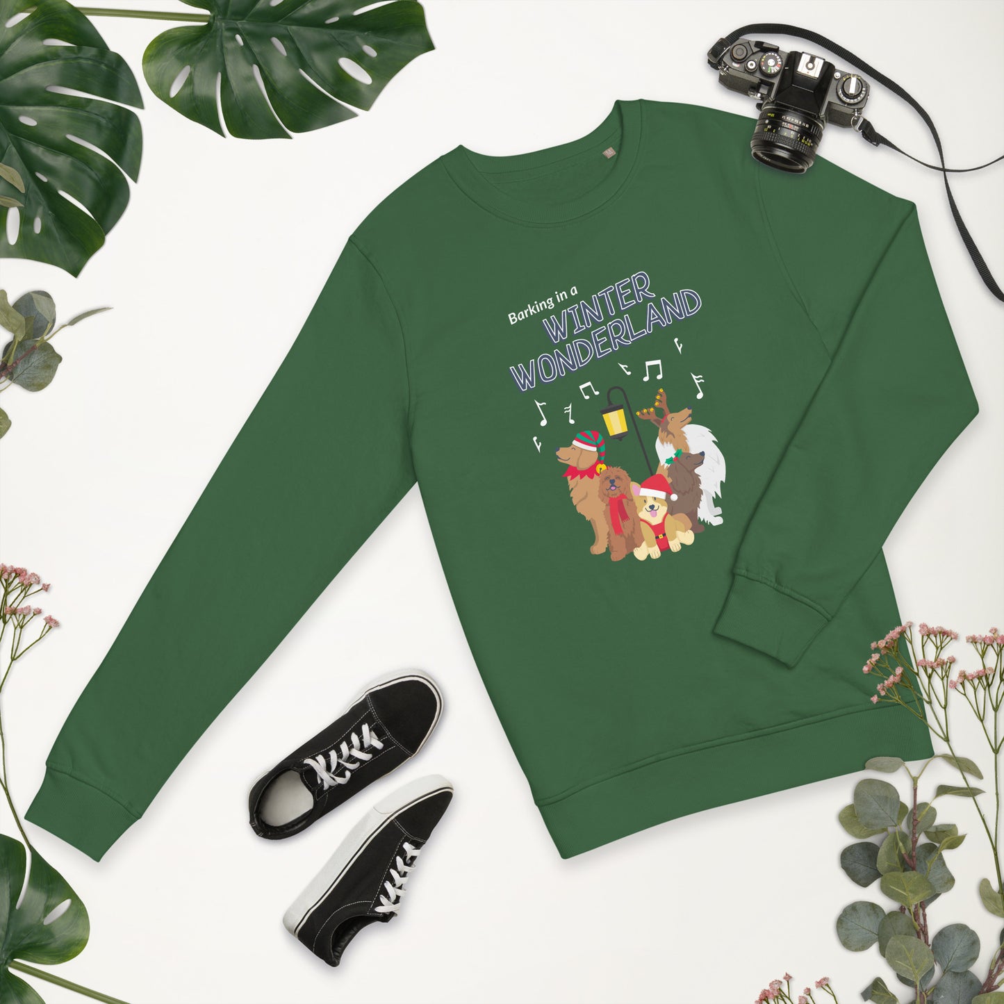 Barking in a winter wonderland unisex sweatshirt