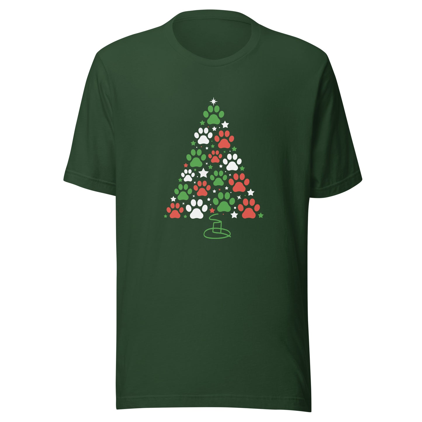 Christmas paw tree Unisex T-shirt
