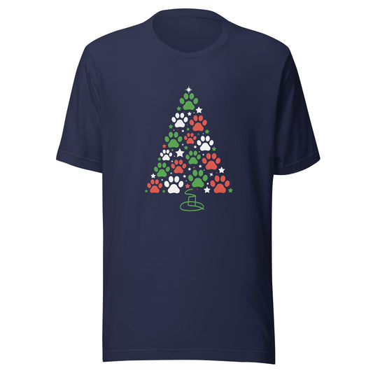 Christmas paw tree Unisex T-shirt