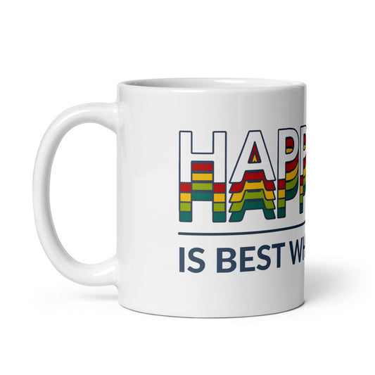 Happiness Shared White Glossy Mug